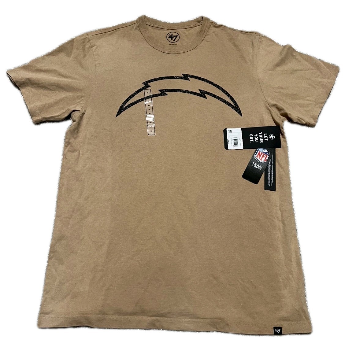 ’47 Brand Cadet Brown Size M Los Angeles Chargers Premier Franklin Tee NWT