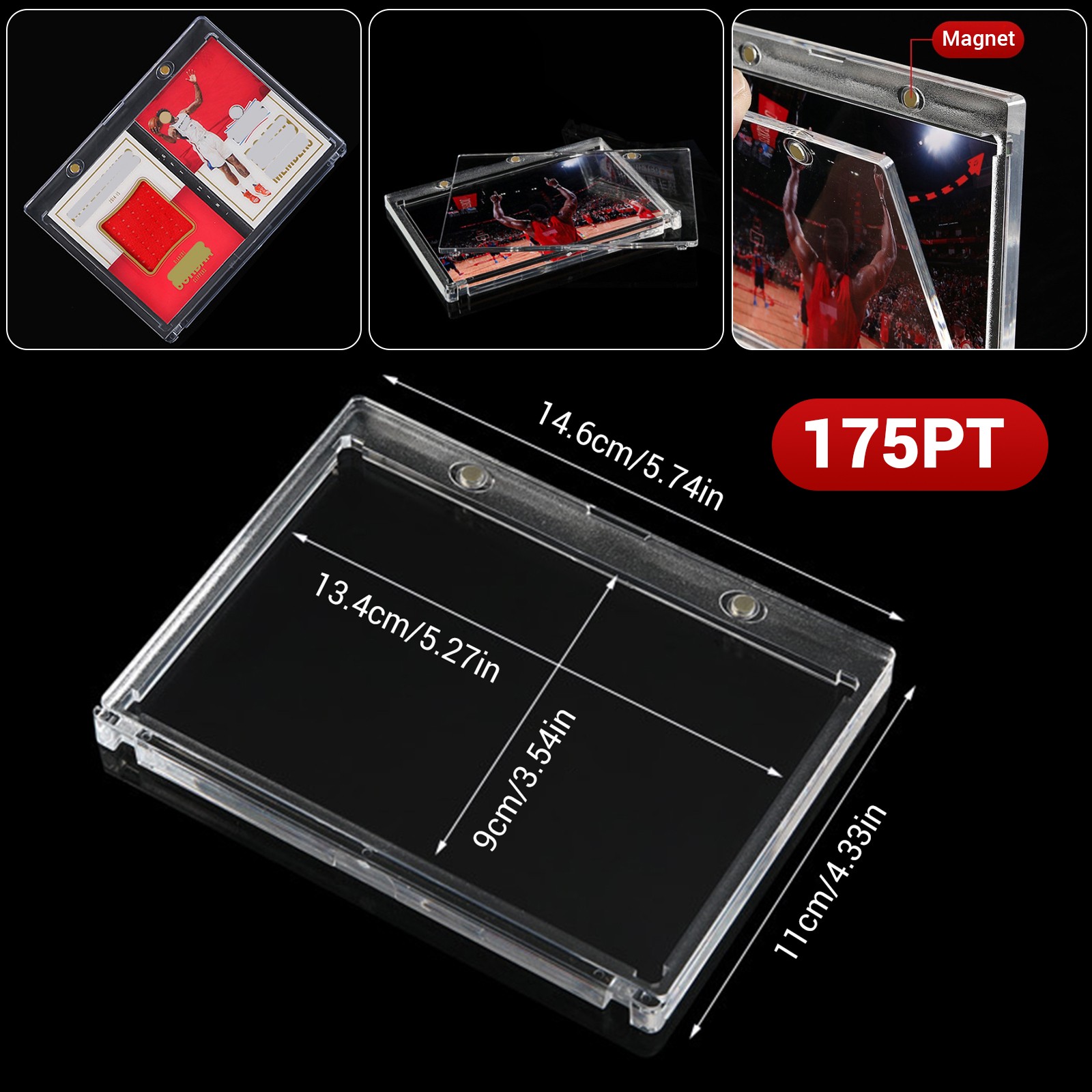 1-5X 175PT Cards Storage UV Protection Vertical Double Booklet Magnetic Holder