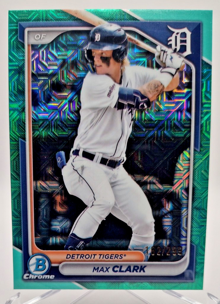 2024 Bowman Chrome – Max Clark Mega Box Aqua Mojo Refractor /299 Tigers