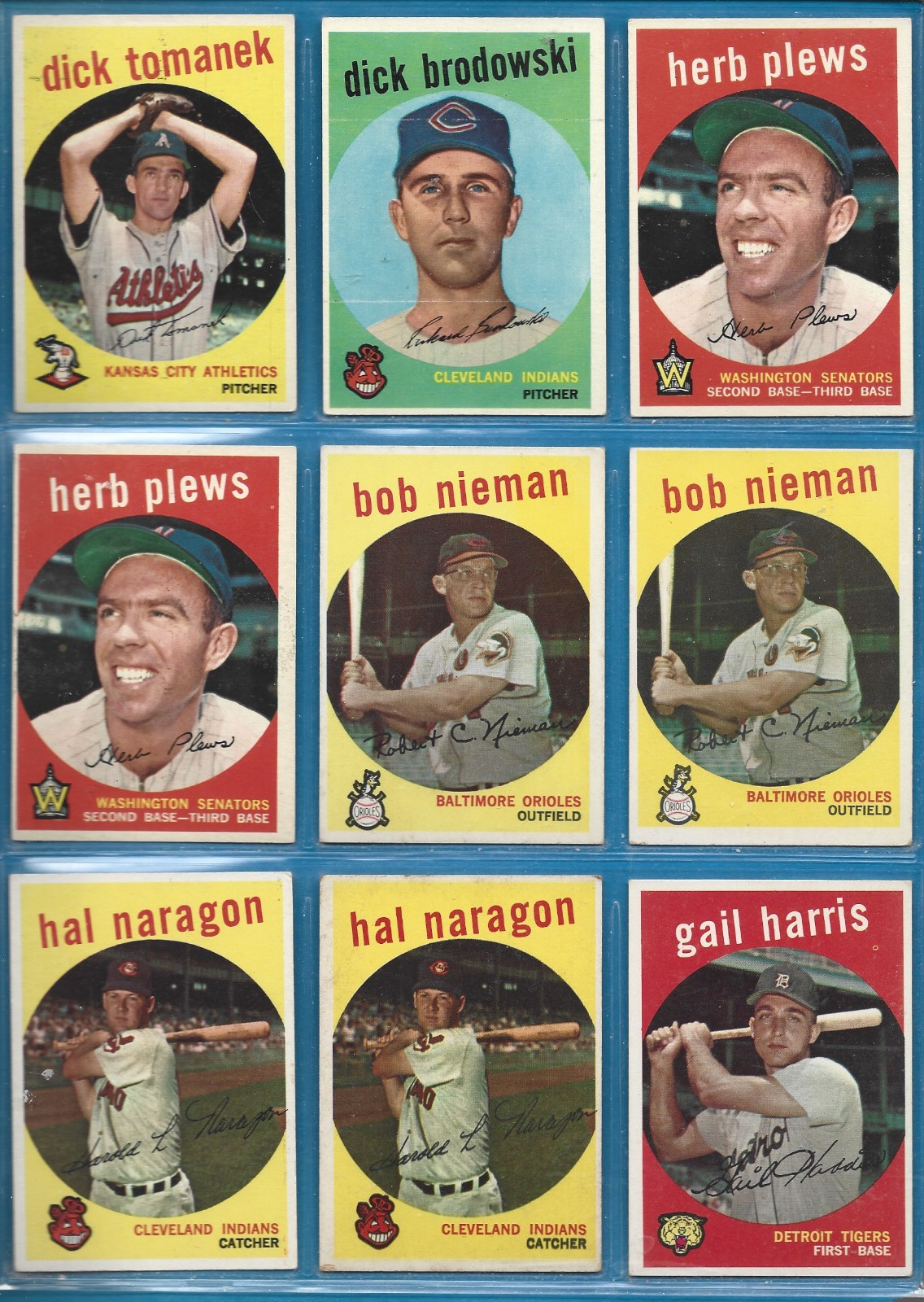 1959 Topps Baseball Common Players- Fill your set -Ex To Exmt – No Creases