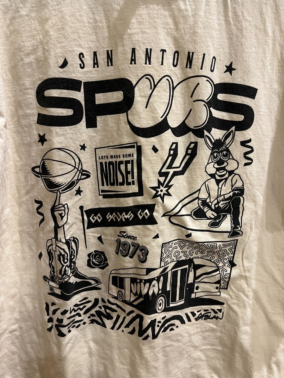San Antonio Spurs SGA Cream TShirt Fan Appreciation Night 2025 Adult XL