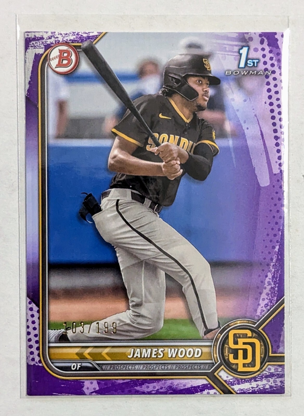 2022 Bowman James Wood 1st Bowman Purple Pattern Border /199 #BP-108 Nationals