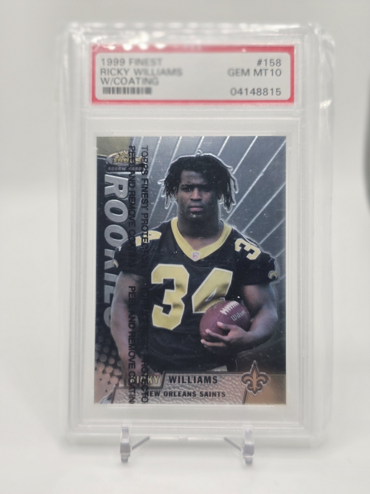 1999 Topps Finest PSA 10 Ricky Williams #158 RC W/ Protective Coating