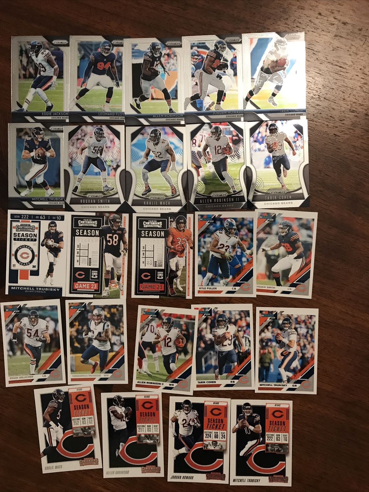 Chicago Bears Cards Mack, Montgomery, Urhlacher, Robinson, Option #1