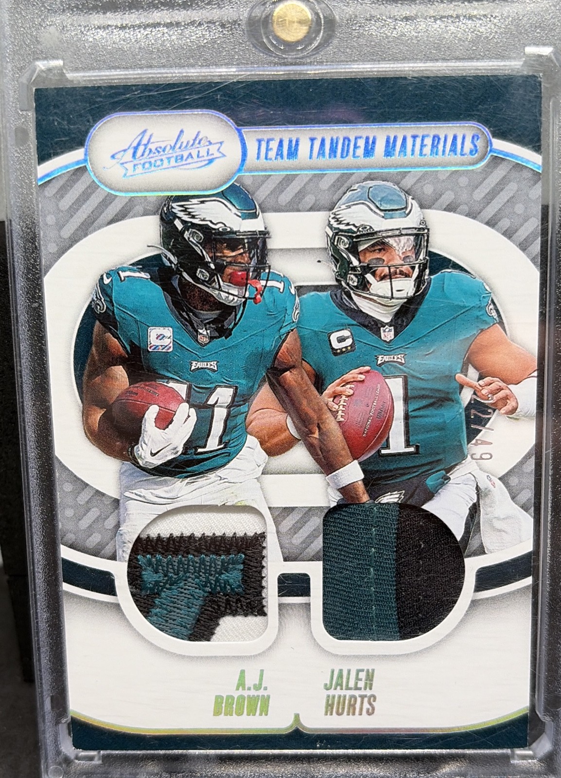2024 Panini Absolute – Team Tandem Materials Jalen Hurts, A.J. Brown /49 Wow 🤯