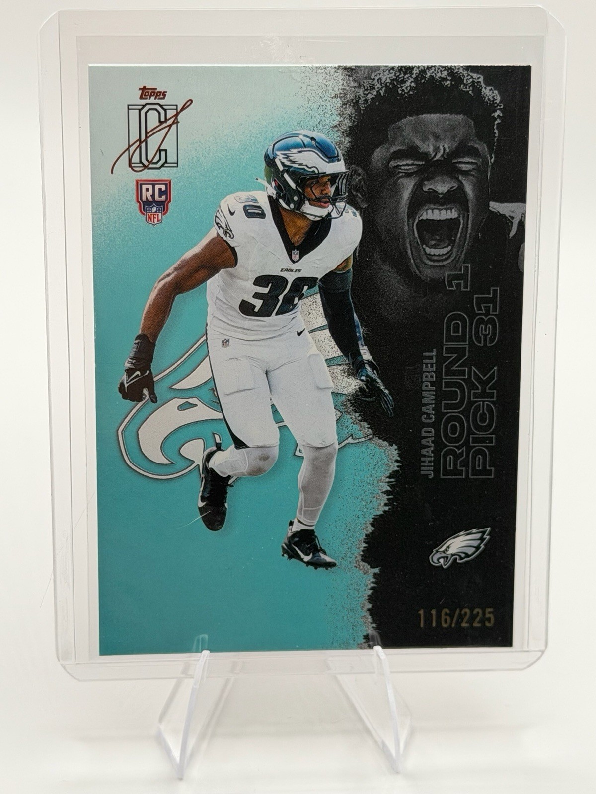 2025 Topps Signature Class Teal Rc Jihaad Campbell #ed 65/225 Eagles