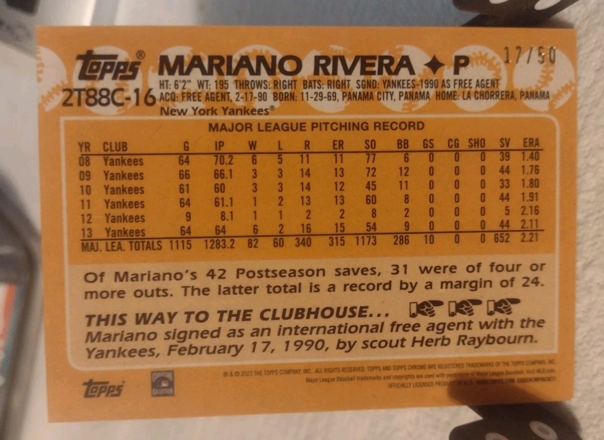 2023 Topps Series 2 – 1988 Topps Chrome Silver Pack Mojo Mariano Rivera…