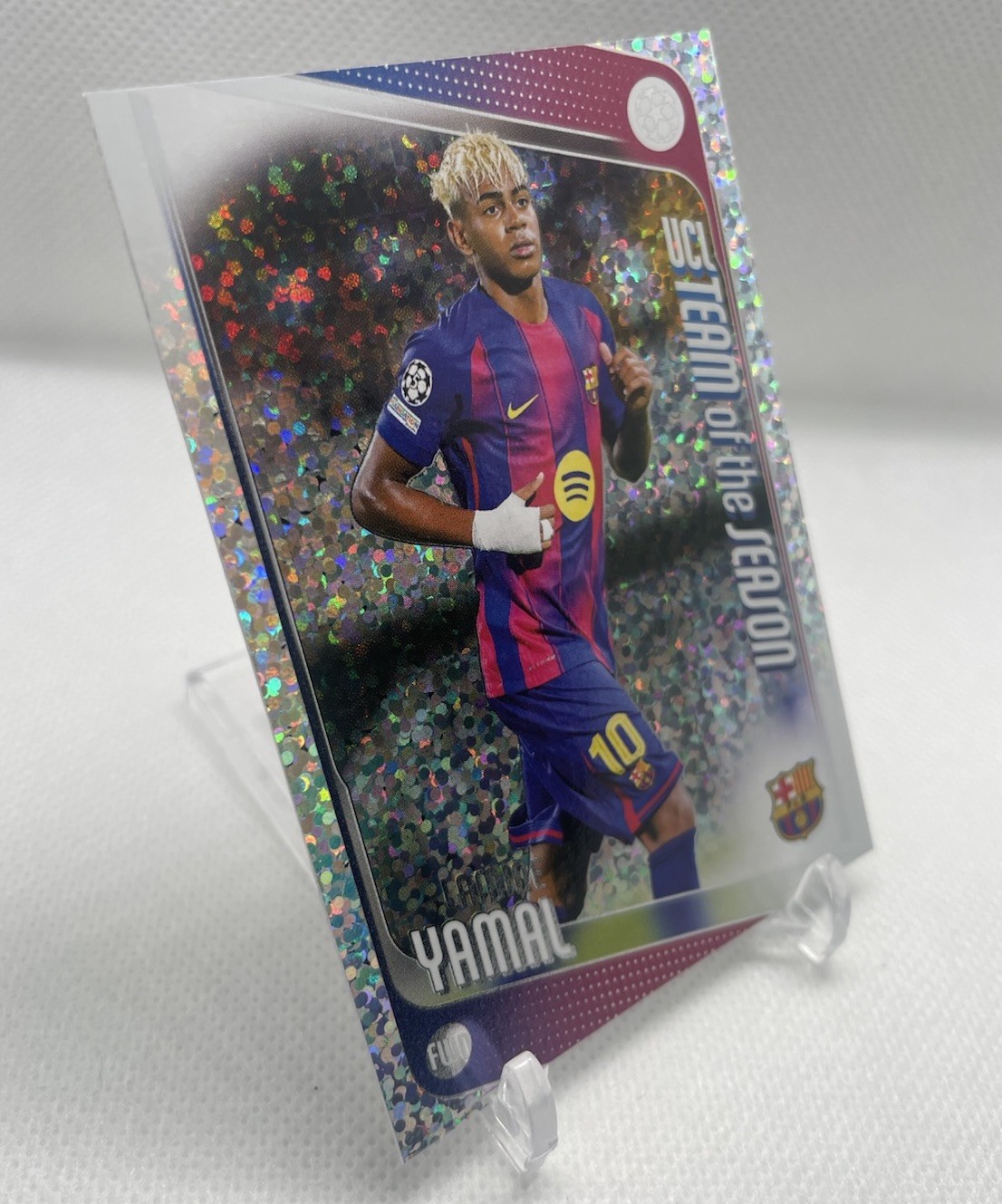 Lamine Yamal – White Sparkles Parallel – Barcelona Spain National Team RARE!🐺🔥