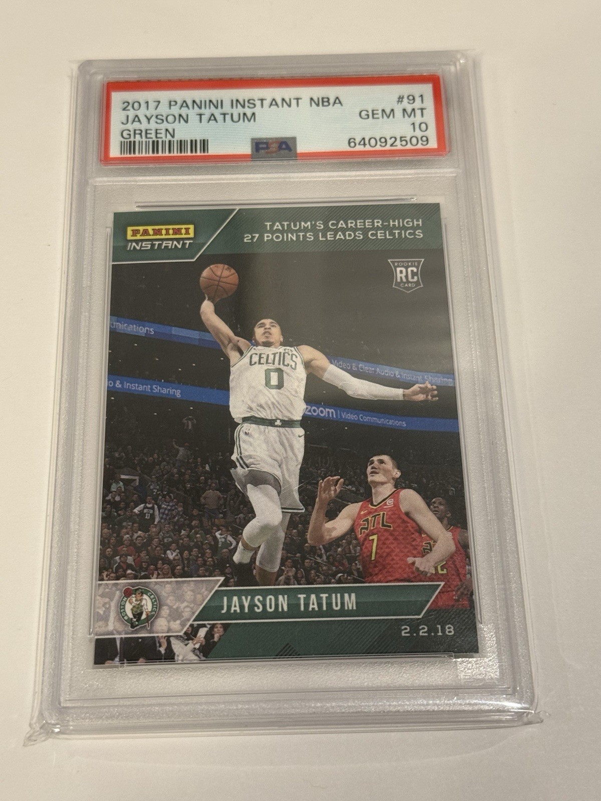 Panini Instant NBA Jayson Tatum Green RC #10/10 POP 1 🔥GEM MINT PSA 10 Boston