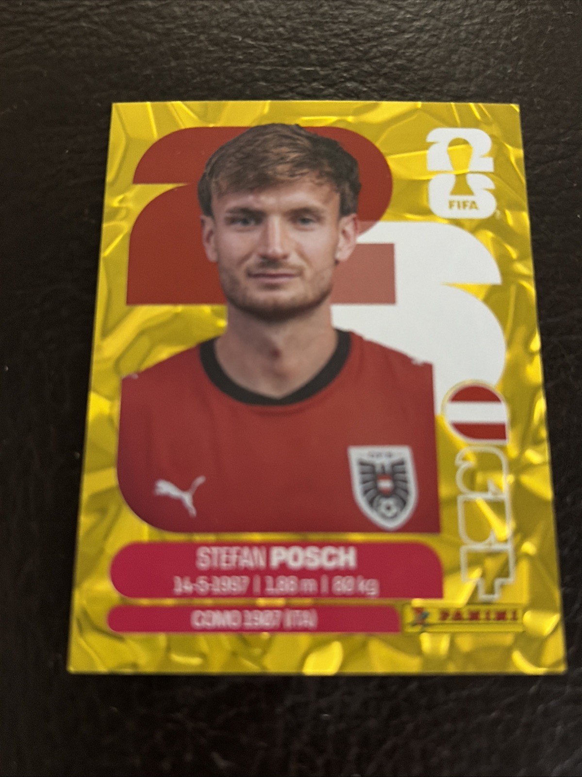 STEFAN POSCH Panini FIFA World Cup 2026 Gold Crumble Sticker AUT 7