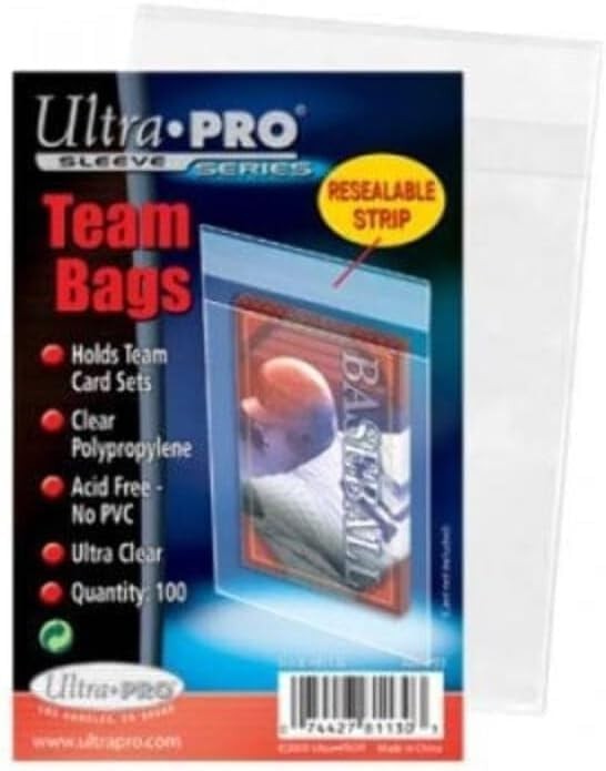 Ultra PRO – Team Bags Resealable Sleeves (100 ct.) – Set Size, Clear