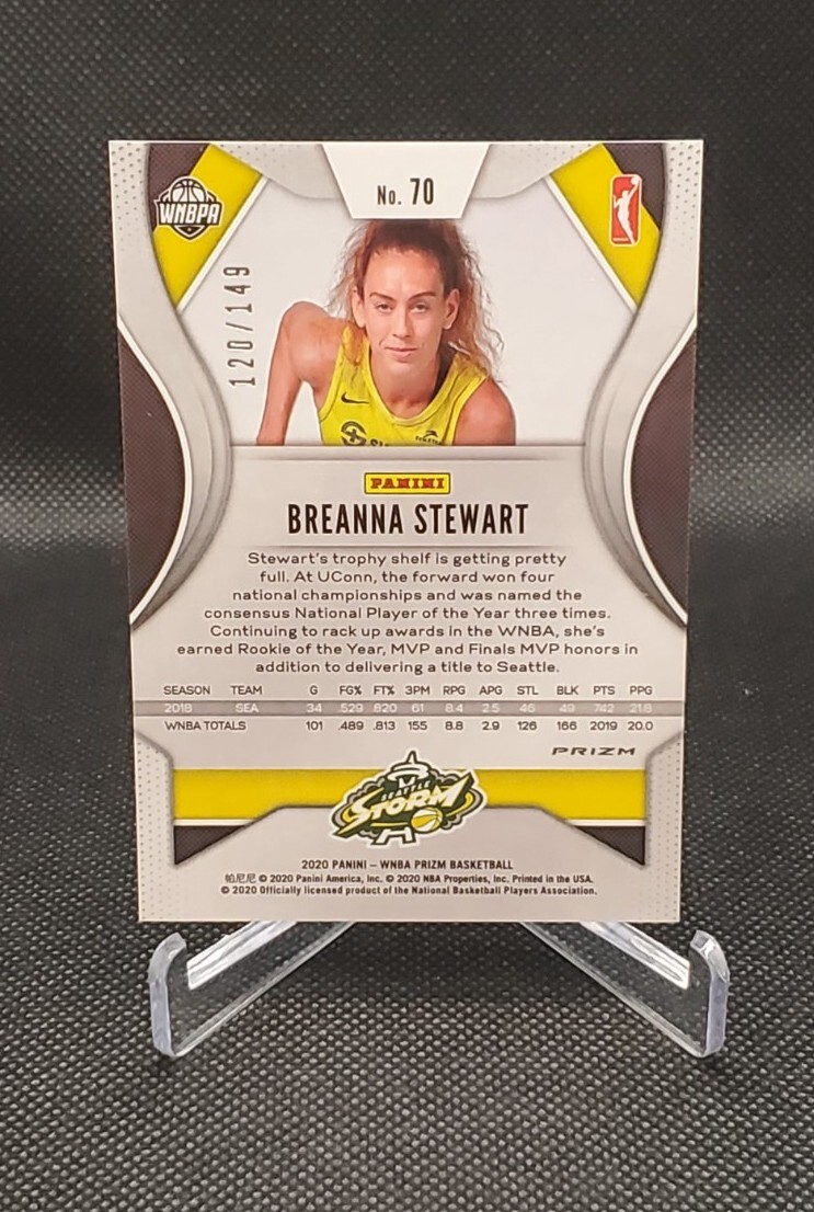 2020 Panin Prizm WNBA Breanna Stewart #70 Blue Prizm 120/149 Seattle Storm