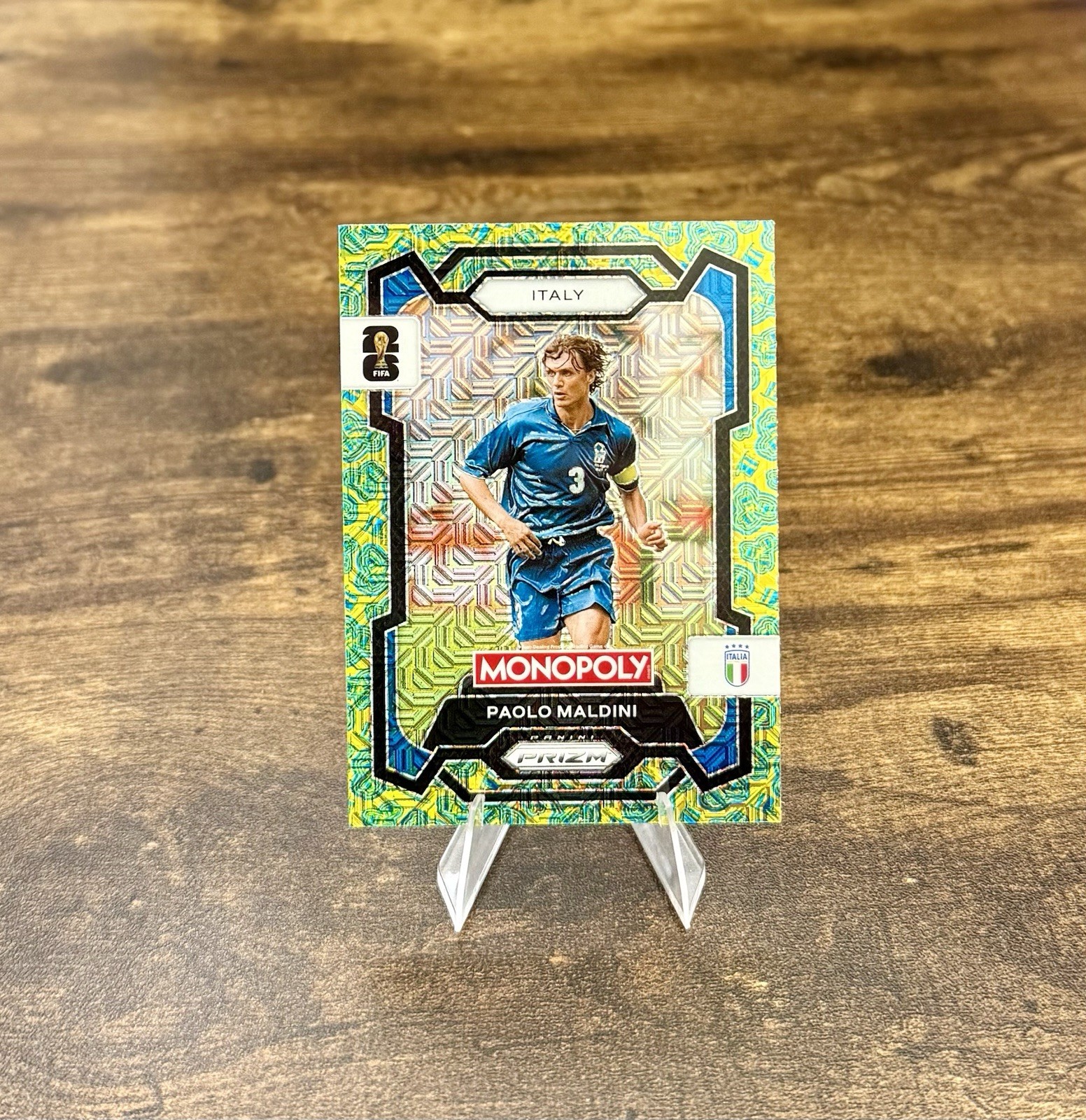2026 Panini Prizm Monopoly FIFA World Cup Paolo Maldini Hat Trick Prizm SSP #37