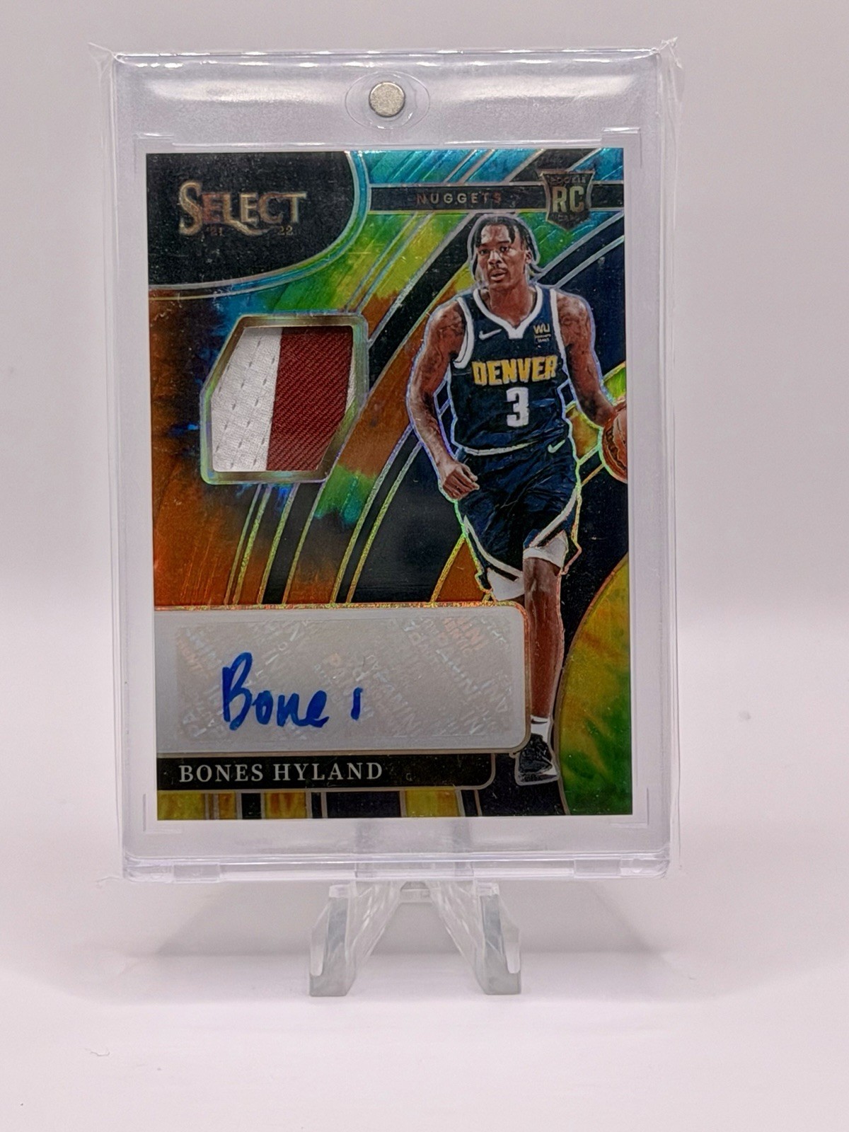 2022-23 Bones Hyland RC RPA Tie Dye /25 Nuggets Rookie Patch Auto #RJ-BHY ☝️📥