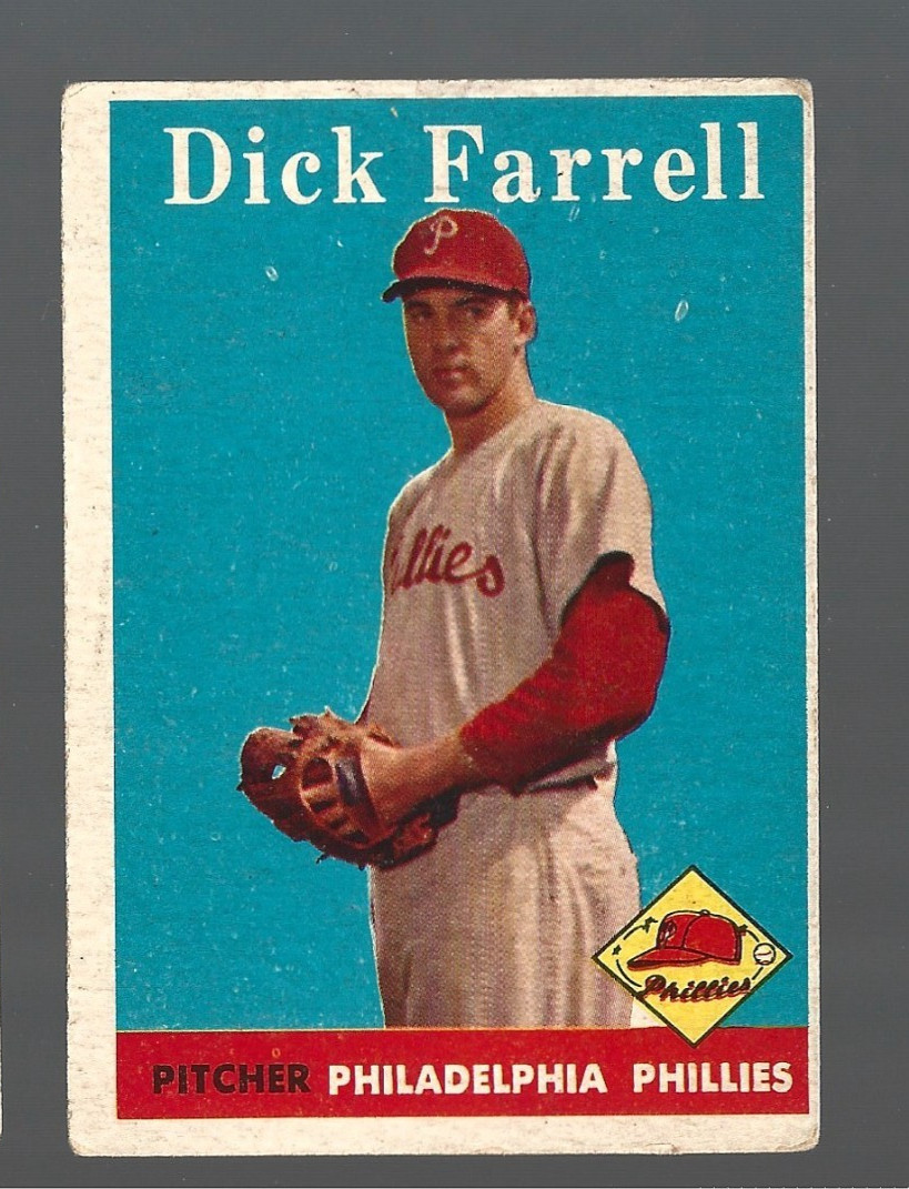 1958 Topps #76A Dick Farrell RC Philadelphia Phillies (VINTAGE *VG-EX) ROOKIE