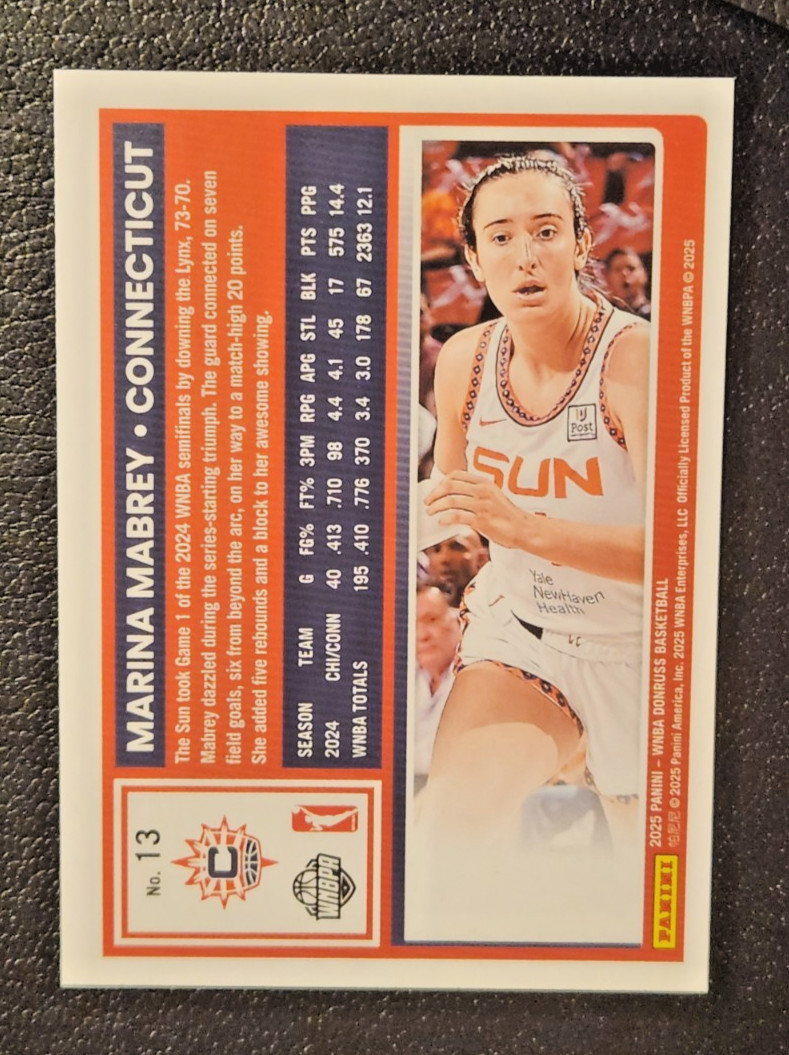 Marina Mabrey Green Shimmer Card ( 2025 Donruss WNBA Sun & Tempo NM )