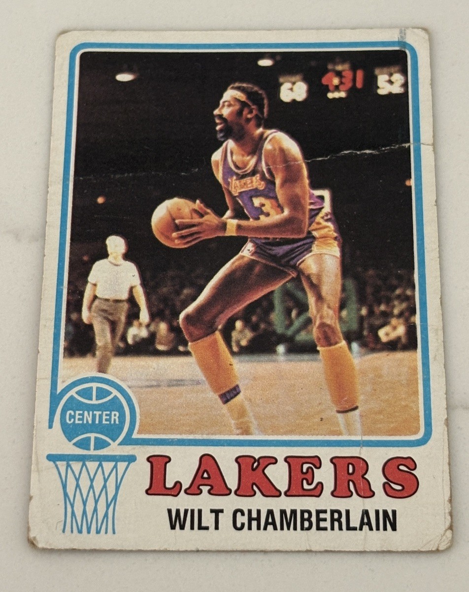1973-74 Topps Basketball Wilt Chamberlain #80 VG Lakers HOF 💎 *Crease