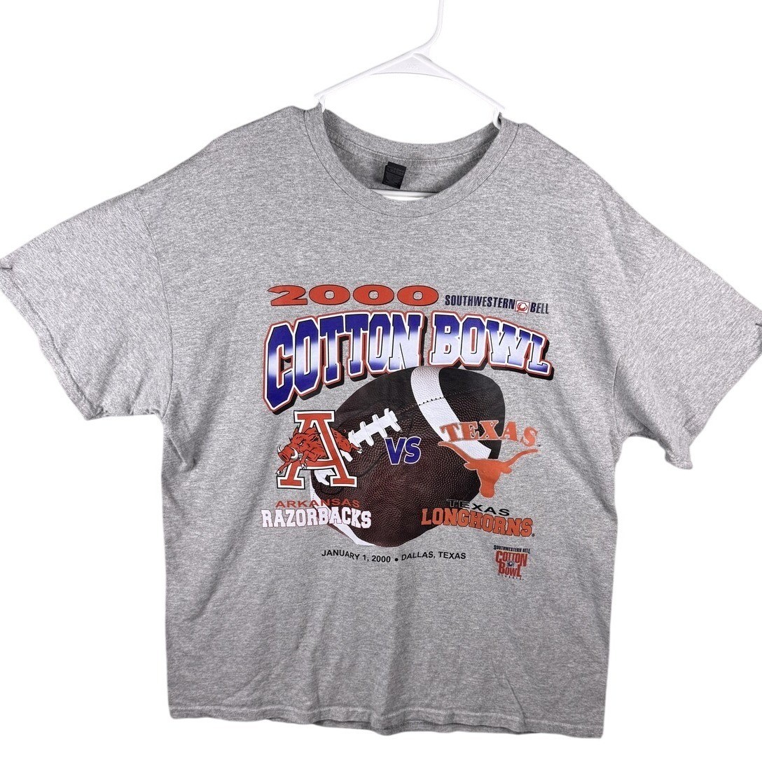 Vintage Arkansas Razorbacks Shirt Mens XL Gray 2000 Cotton Bowl Gildan