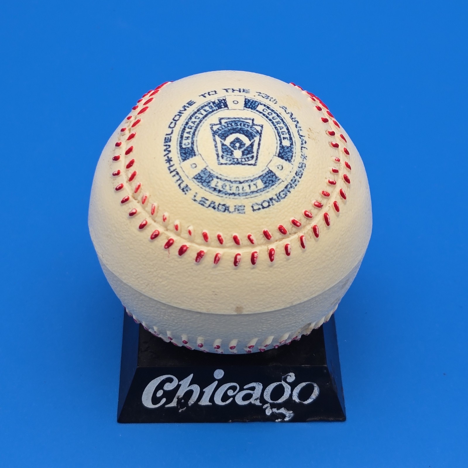 Vintage Little League Congress Baseball Trinket Box Chicago Souvenir Rare