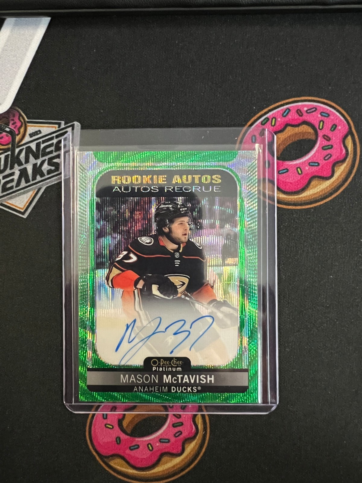 21/22 OPC Platinum Mason McTavish Emerald Surge Rookie Auto /10 Ducks Blues