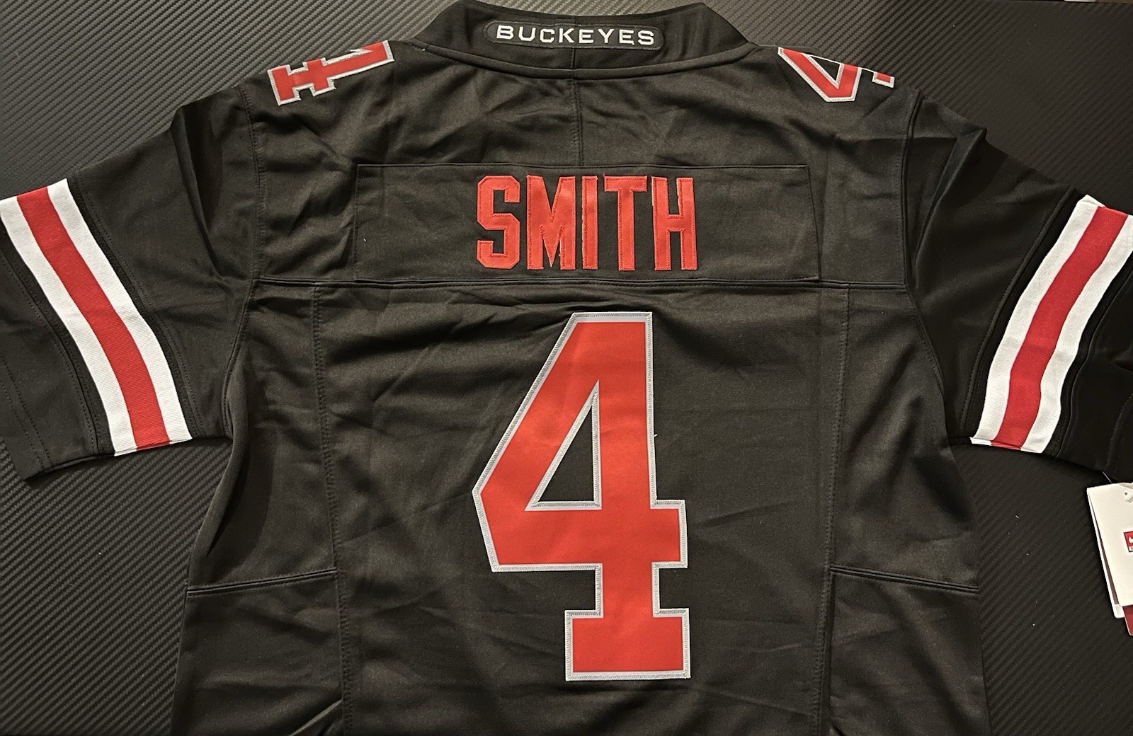 Jeremiah Smith Black Ohio State OSU Jersey Buckeyes Stitched 4 FUSE Stitched