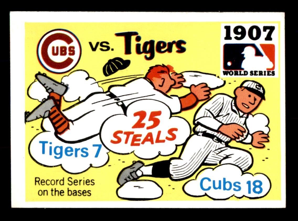 1971 Fleer World Series Baseball #5 1907 Cubs vs. Tigers VG/EX *d2