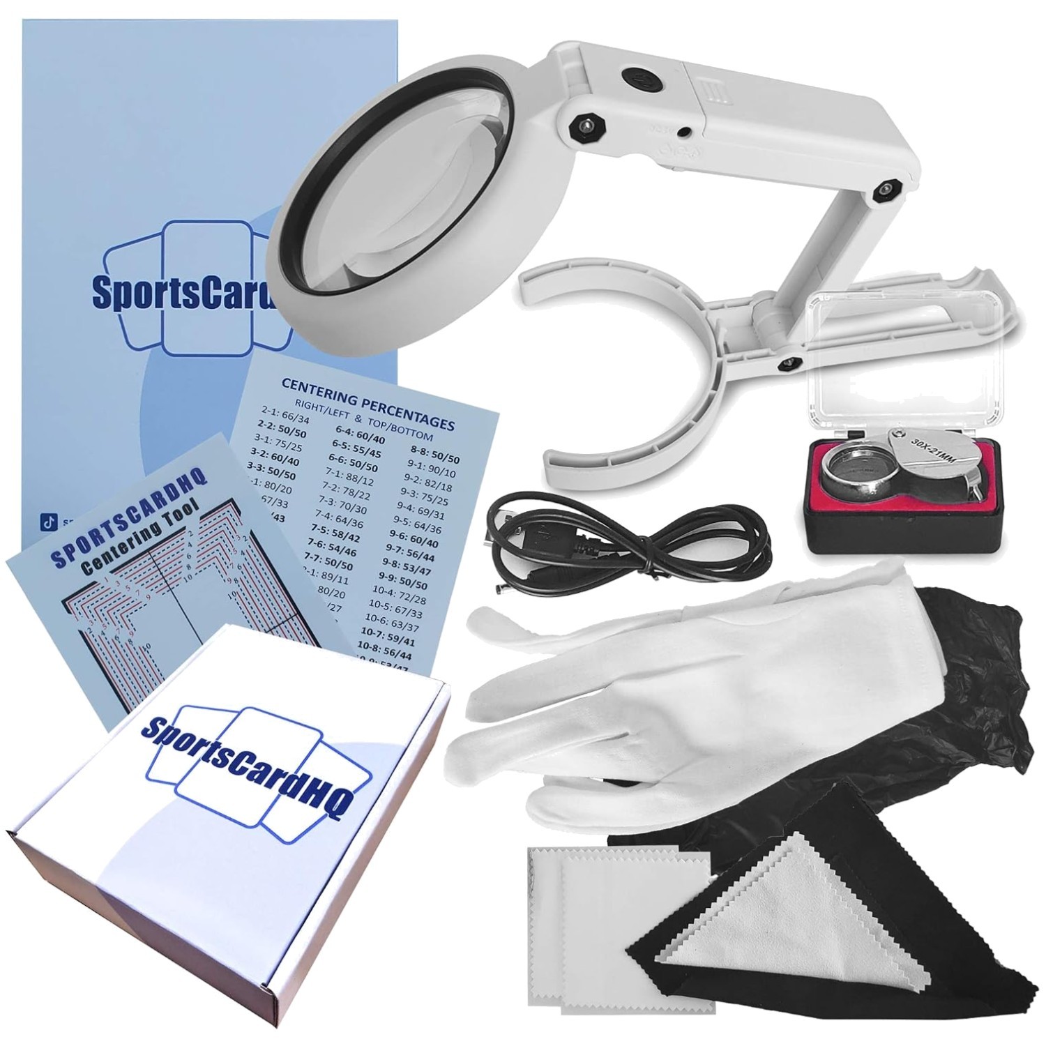 Complete Grading Kit for Sports Cards with Microfiber Cloths