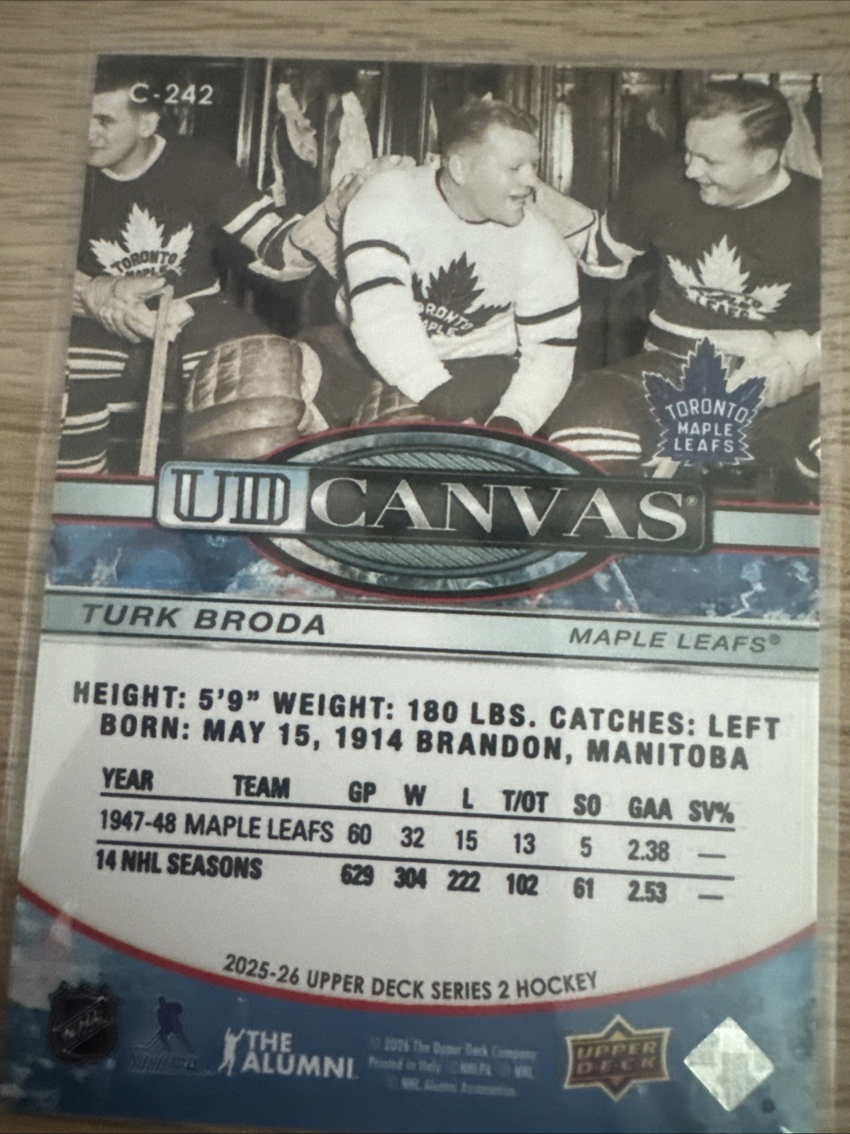 2025-26 Upper Deck #C-242 Turk Broda UD Canvas
