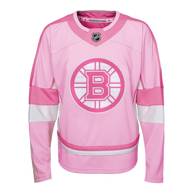 Outerstuff Boston Bruins Youth Girls Pink Replica Jersey Youth size S 7-8 NEW