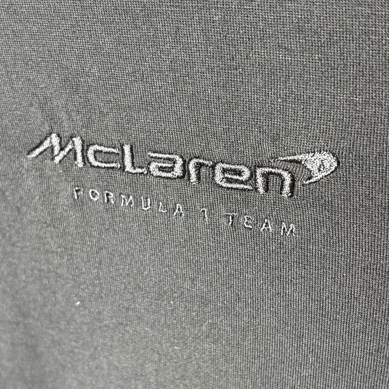 McLaren Formula 1 Team Polo Shirt Mens XL Black Short Sleeve Wool Made In Italy