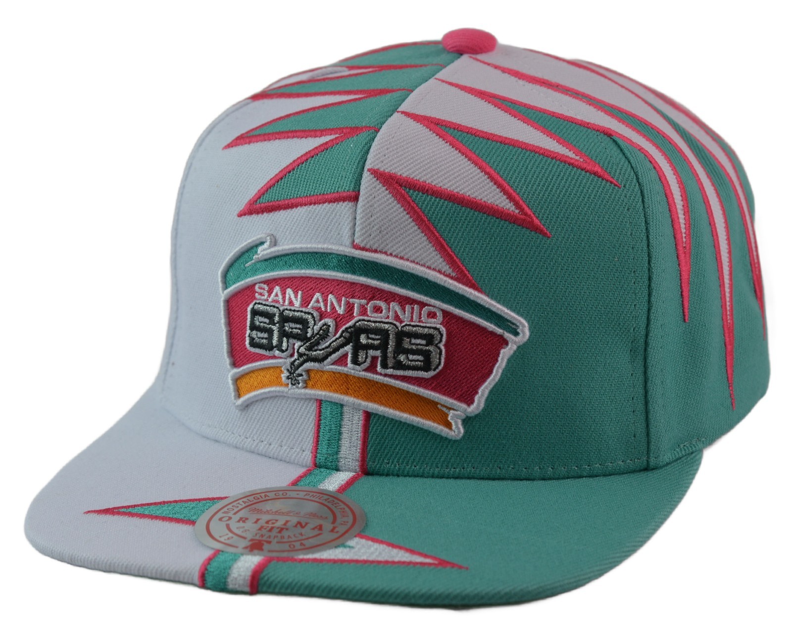 San Antonio Spurs NBA Shockwave Men’s Snapback Hat by Mitchell & Ness
