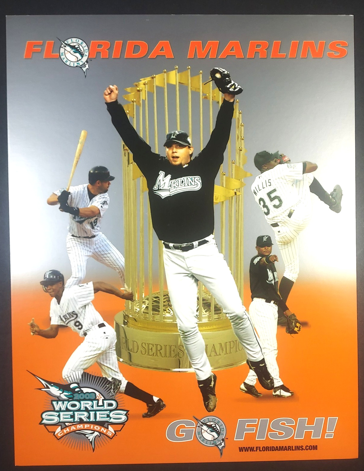 2003 Florida Marlins World Series Champions Team Photo Go Fish – Lot of 5
