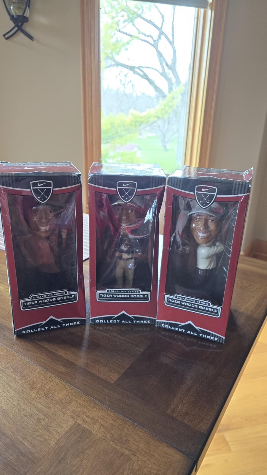 LIMITED EDITION Nike Tiger Woods (Sober) Bobble heads- Set Of 3- In sealed box