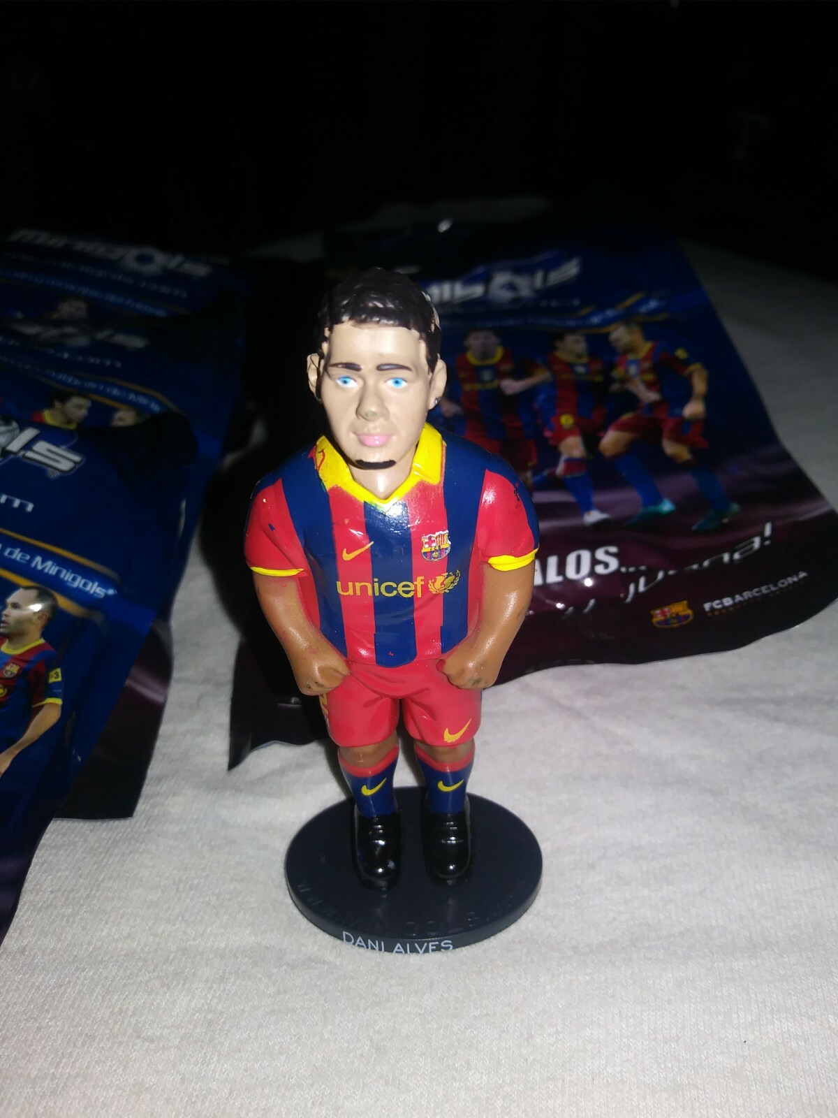8 Minigoals Soccer Figures FCBarcelona 3.5in 1 Open 7 Sealed Dani Alves