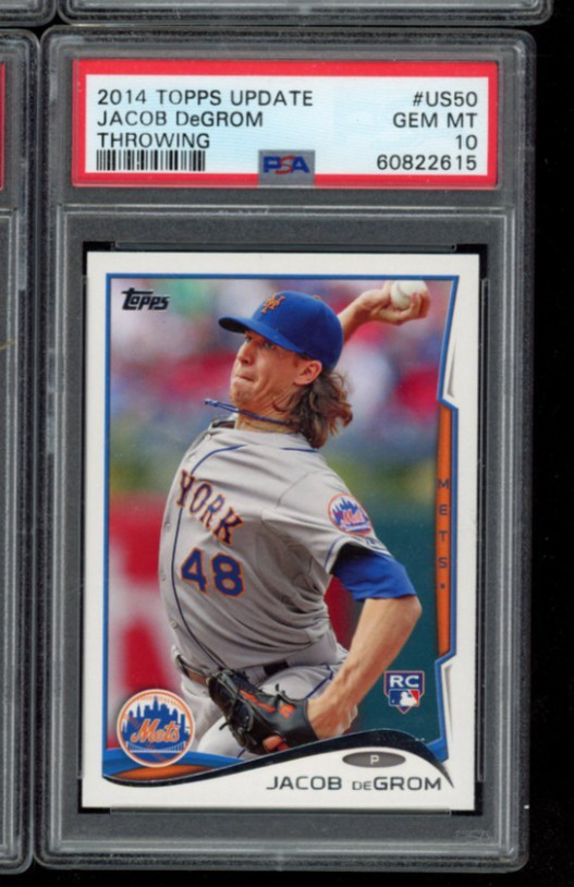 2014 TOPPS UPDATE JACOB DEGROM THROWING RC SP #US50 PSA 10 GEM MINT