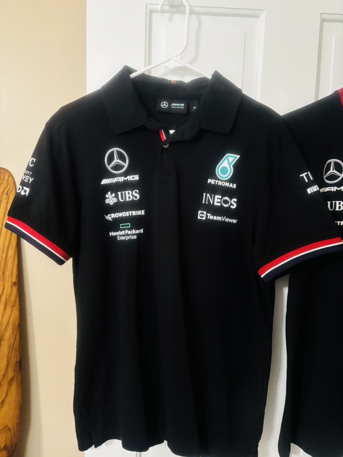 Lot of 2 Medium Men’s Mercedes Benz AMG TEAM PETRONAS F1 Formula Racing Shirts