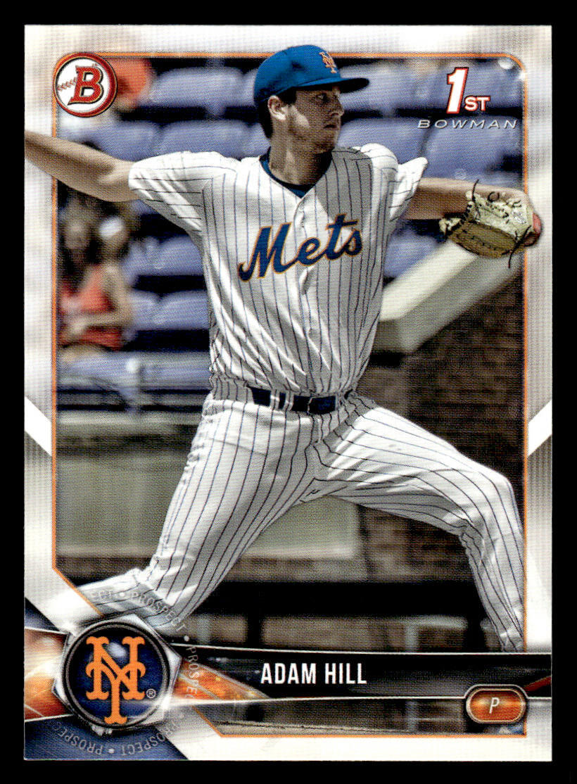 2018 Bowman Draft #BD-154 Adam Hill Card New York Mets