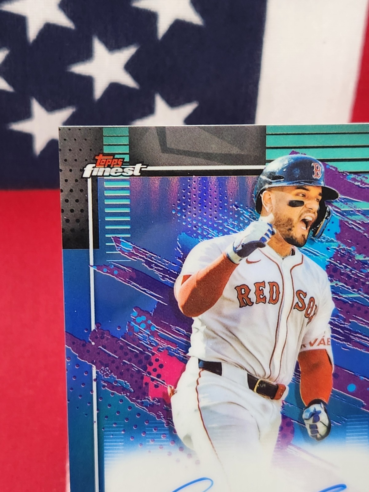 2026 Topps Finest Carlos Narvaez On Card Auto Aqua Refractor /199 Red Sox AU SN