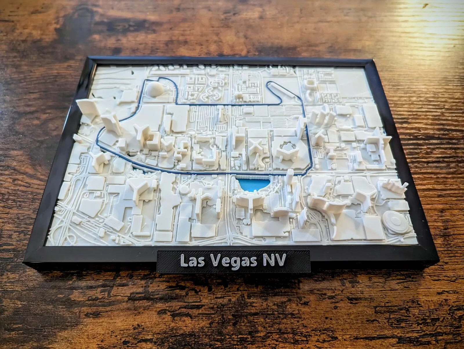 Las Vegas GP Circuit F1 Map 5×7 Frame 3D Design Great Quality Motorsports