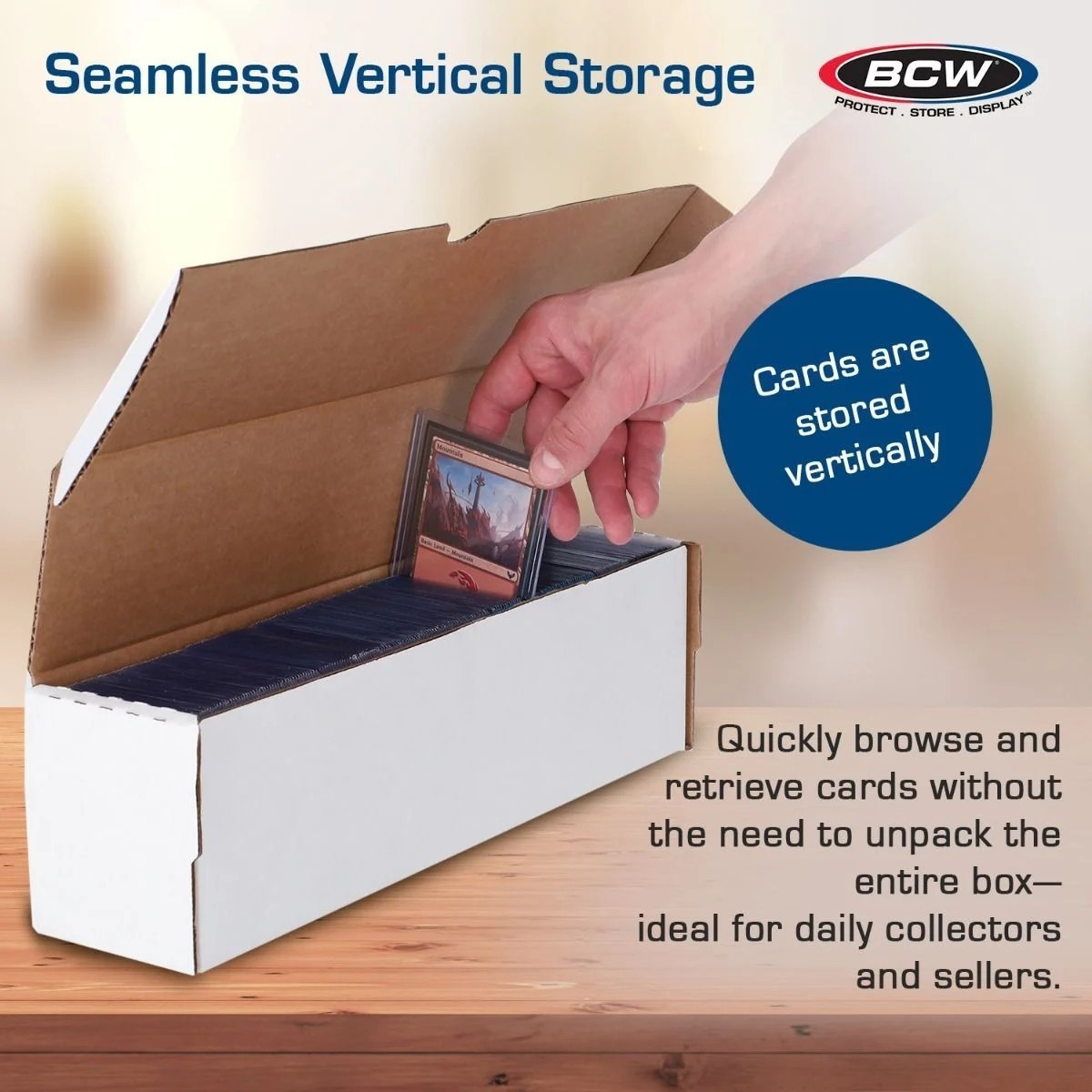 (2 pk) BCW 14 in Toploader Cardboard Storage Box-Sport Trading Card Boxes