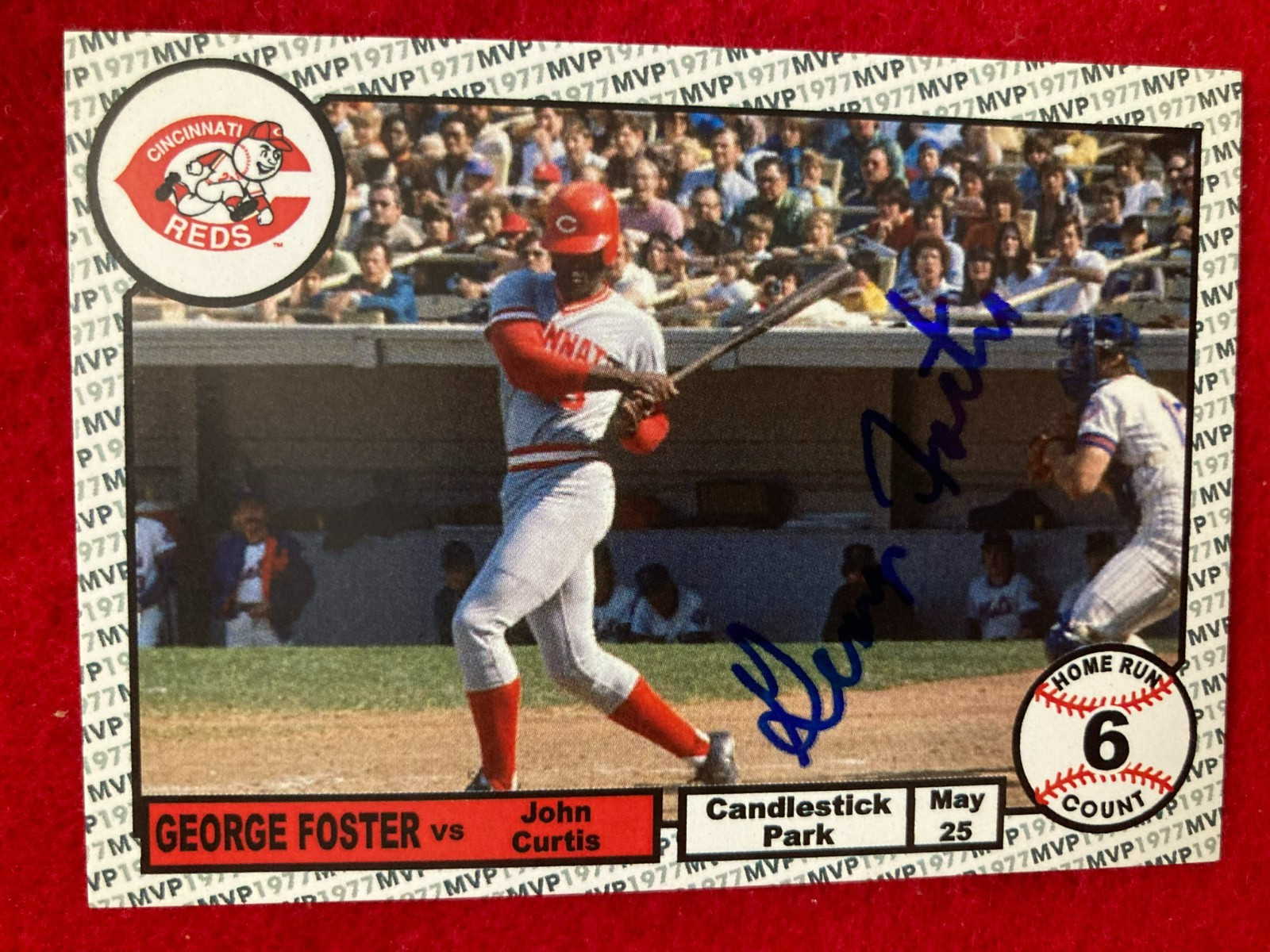 LIMITED to 52! GEORGE FOSTER Signed 1977 MVP HOME RUN SET 5/25/77 Card #6 of 52