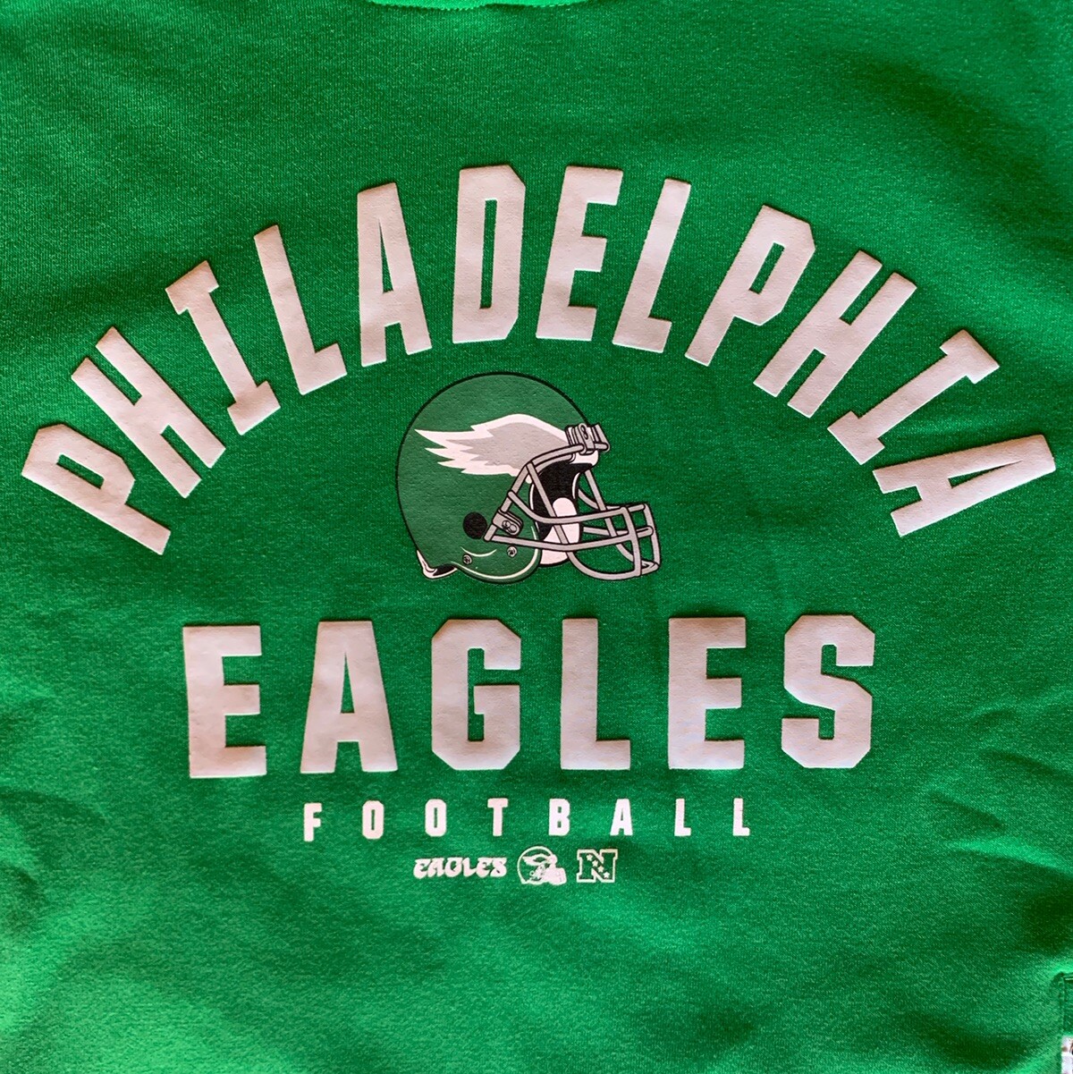 Philadelphia Eagles Retro KELLY GREEN NFL Sweatshirt Hoodie Zip Pockets-Mens L
