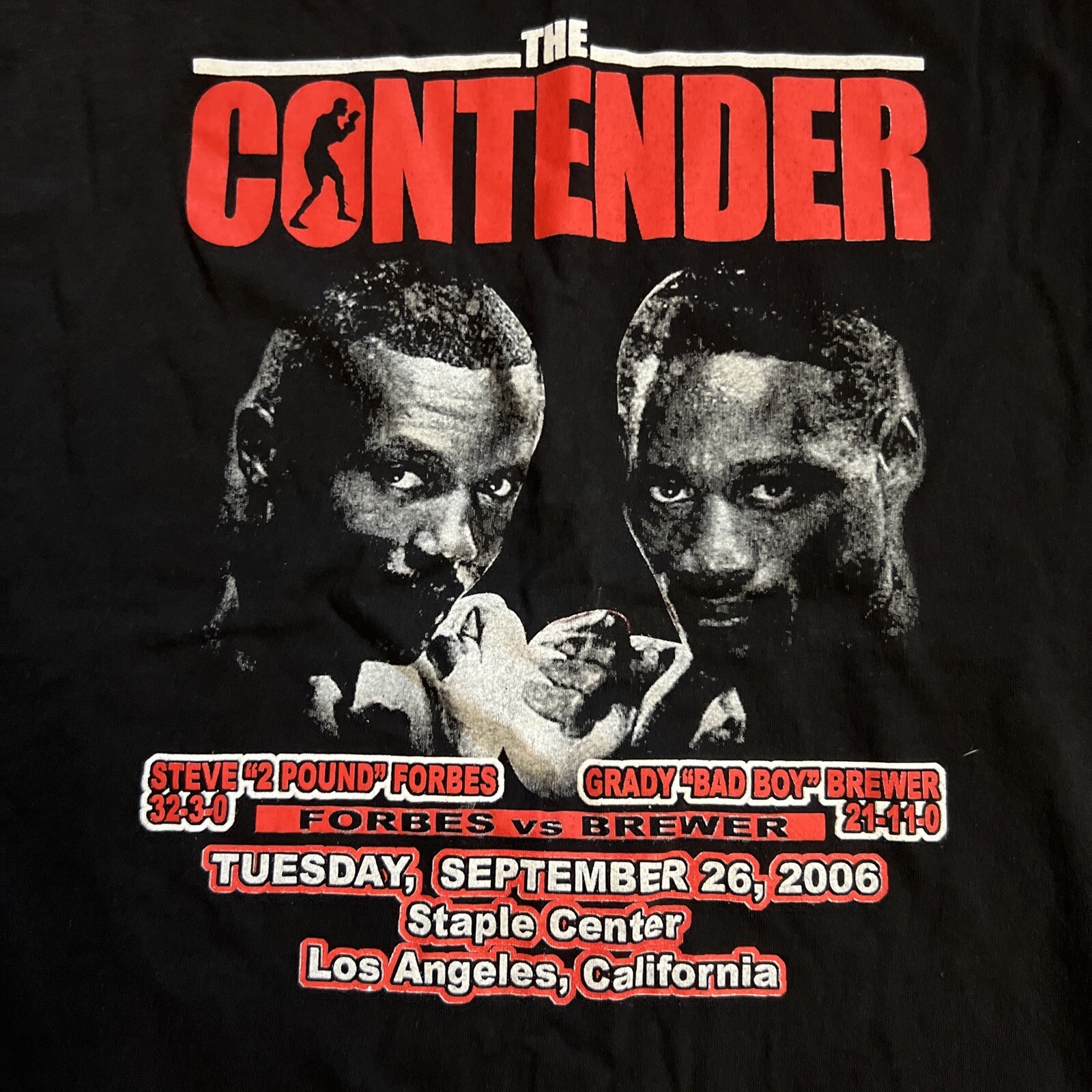 The Contender 2006 2 Pound Forbes vs Bad Boy Brewer Boxing Shirt Adult 2XL RARE