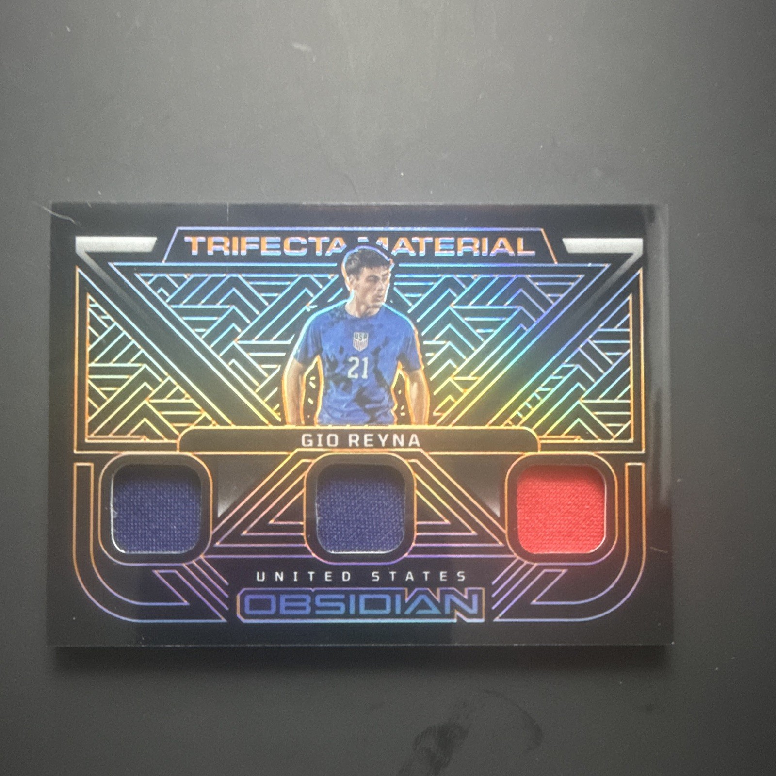Panini Obsidian 2022-23 Trifecta Material Gio Reyna TM-REY Orange 5/75