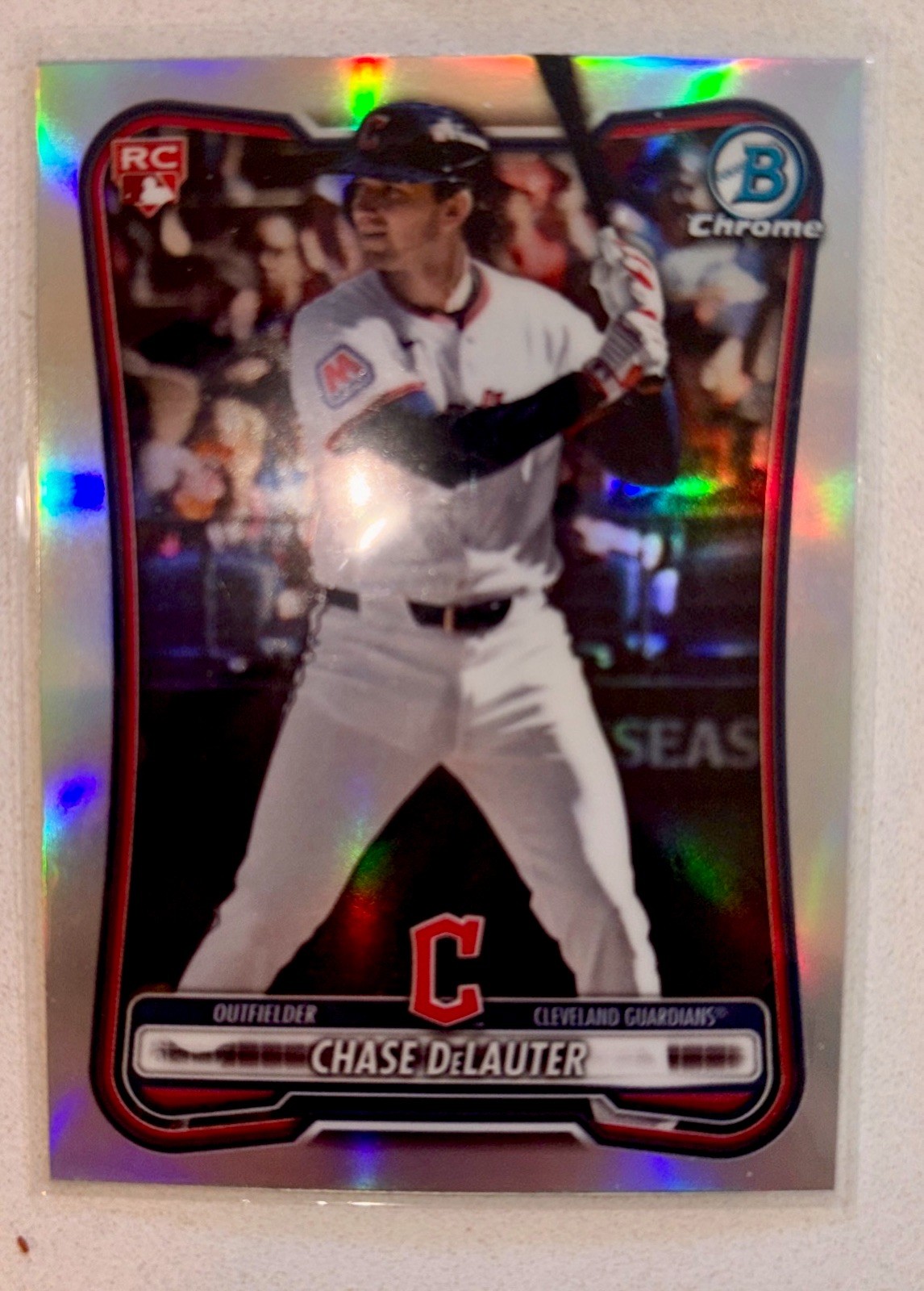2026 Bowman Chrome Chase DeLauter #37 ROOKIE Red RC Refractor