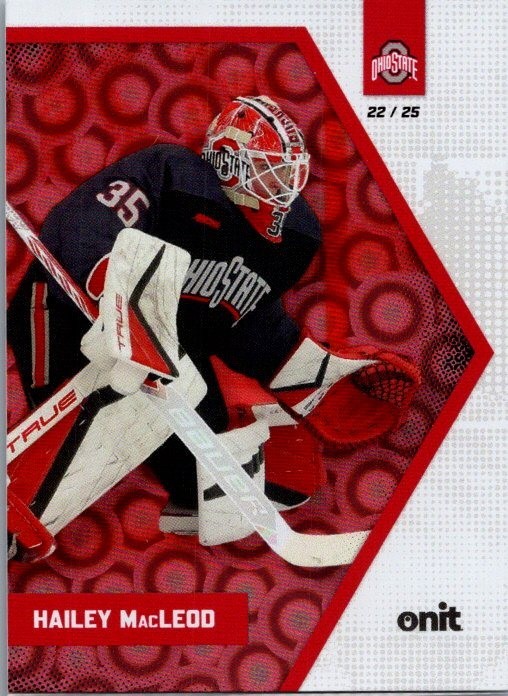 2025-26 ONIT Ohio State Women’s Hockey #B-5 Hailey MacLeod Red Parallel 22/25