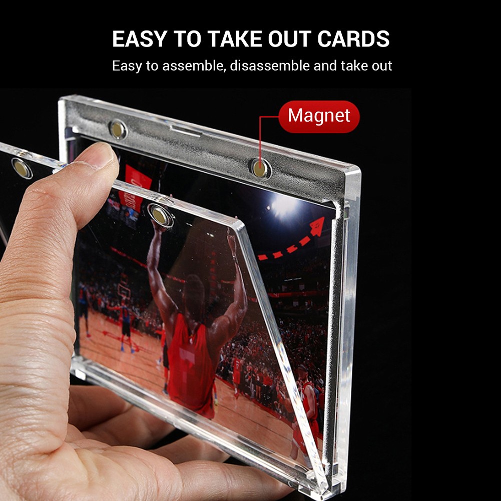 175pt Magnetic Vertical Double Booklet Card Holder One Touch Acrylic Card Case