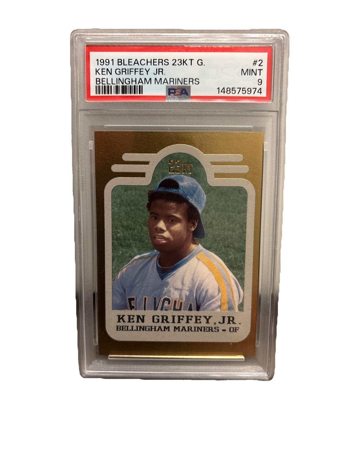 Ken Griffey Jr. 1991 Bleachers 23KT Gold 3 Card Set /10000 Mariners PSA 9 MINT!