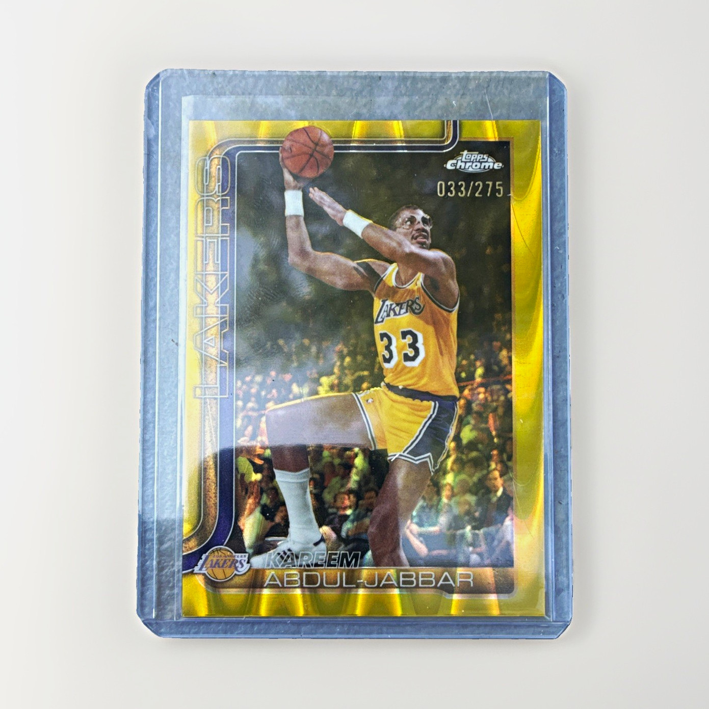 2026 Topps Chrome Kareem Abdul-Jabbar Raywave #144 Gold 033/275 Number Match