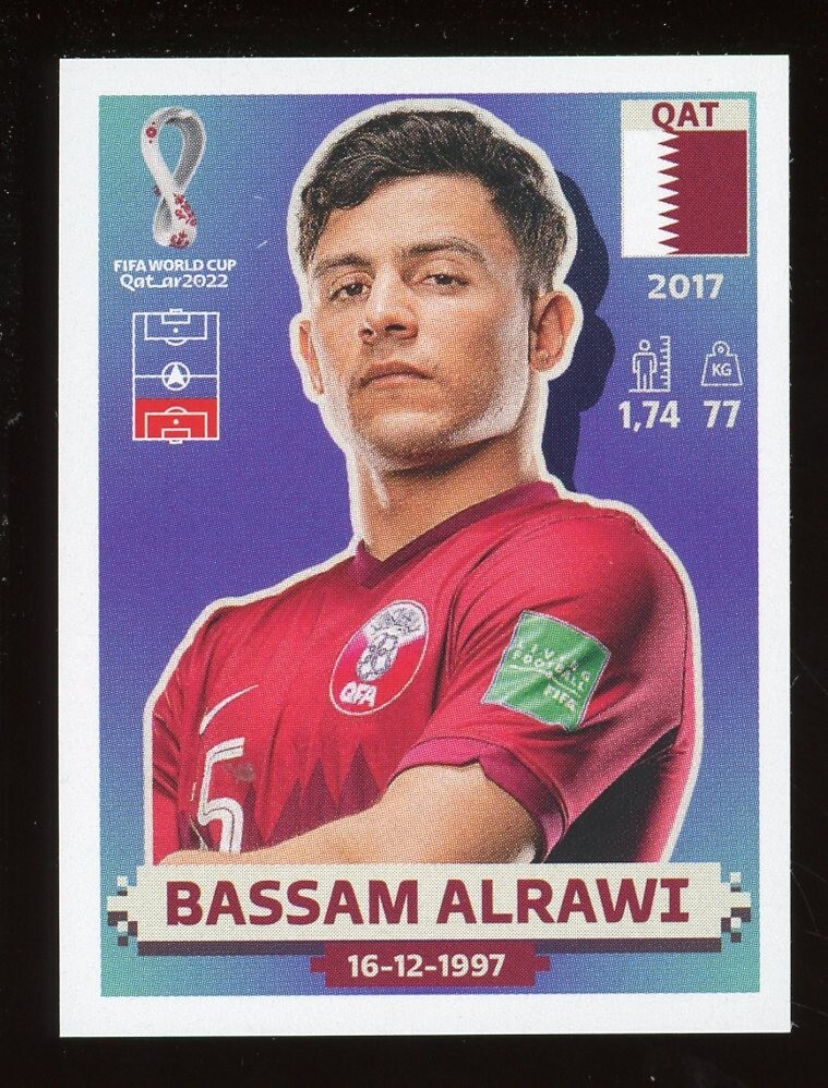 2022 Fifa World Cup Panini Sticker Qatar BASSAM ALRAWI Qatar QAT6 musk lookalike